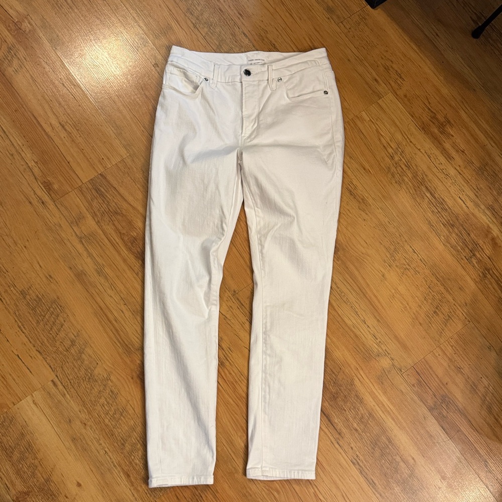Good American Good Legs Crop Jeans White S 6/28